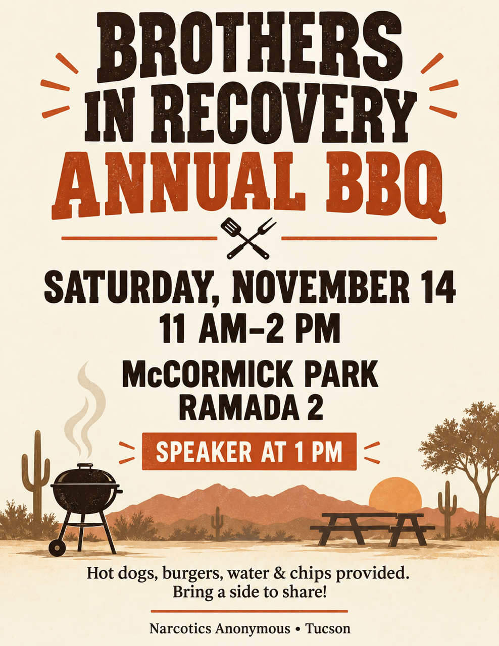 Brother in recovery barbeque